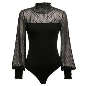 Body Col Montant Dentelle Noir
