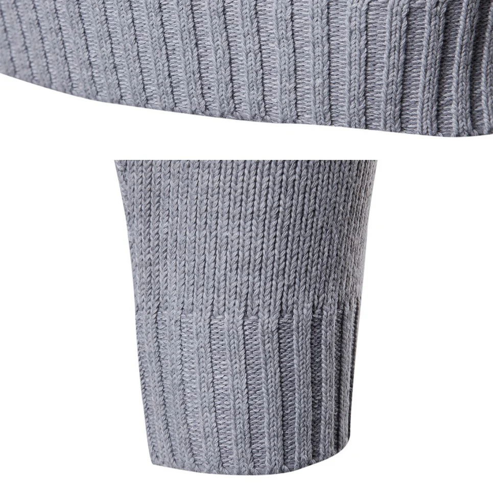 Pull Col Roulé Laine Homme Gris Clair – Image 4