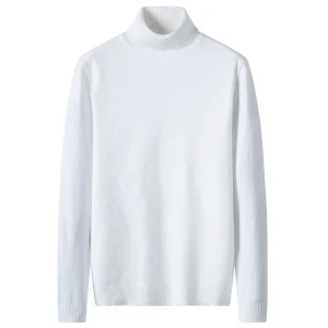 Col Roulé Pull Homme Blanc