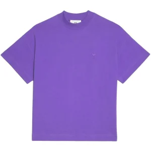 AMI Paris  - T-shirt coton bio violet