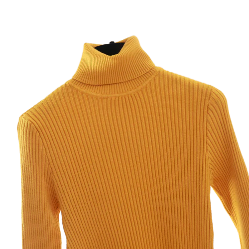 Pull Col Roulé Jaune Femme – Image 3