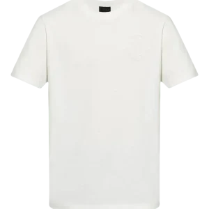 MONCLER - t-shirt en coton à logo embossé blanc