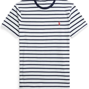 POLO RALPH LAUREN - T-shirt rayé ajusté en jersey Bleu et blanc