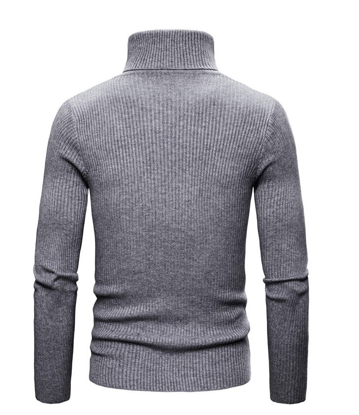 Pull Col Roulé Gris Foncé Homme – Image 3